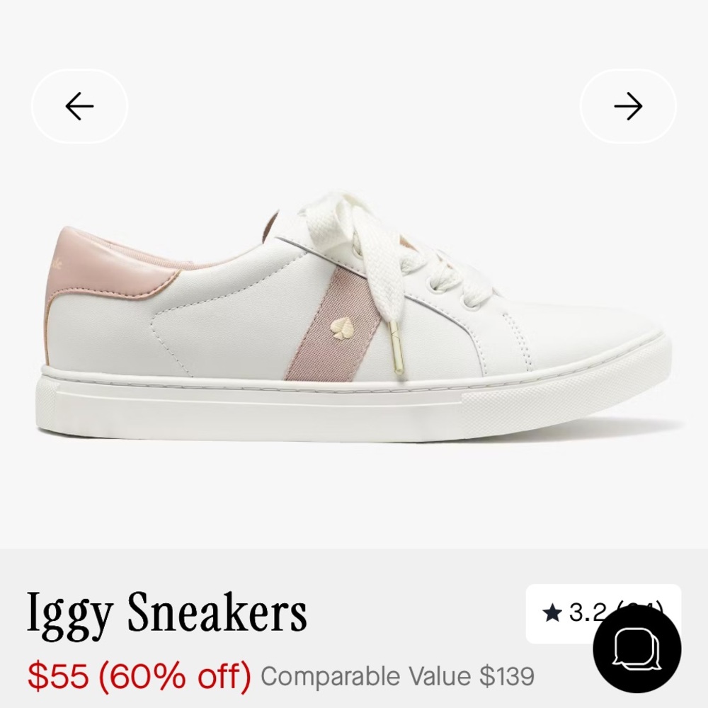 Kate Spade Women's Sneakers in White and Pink
